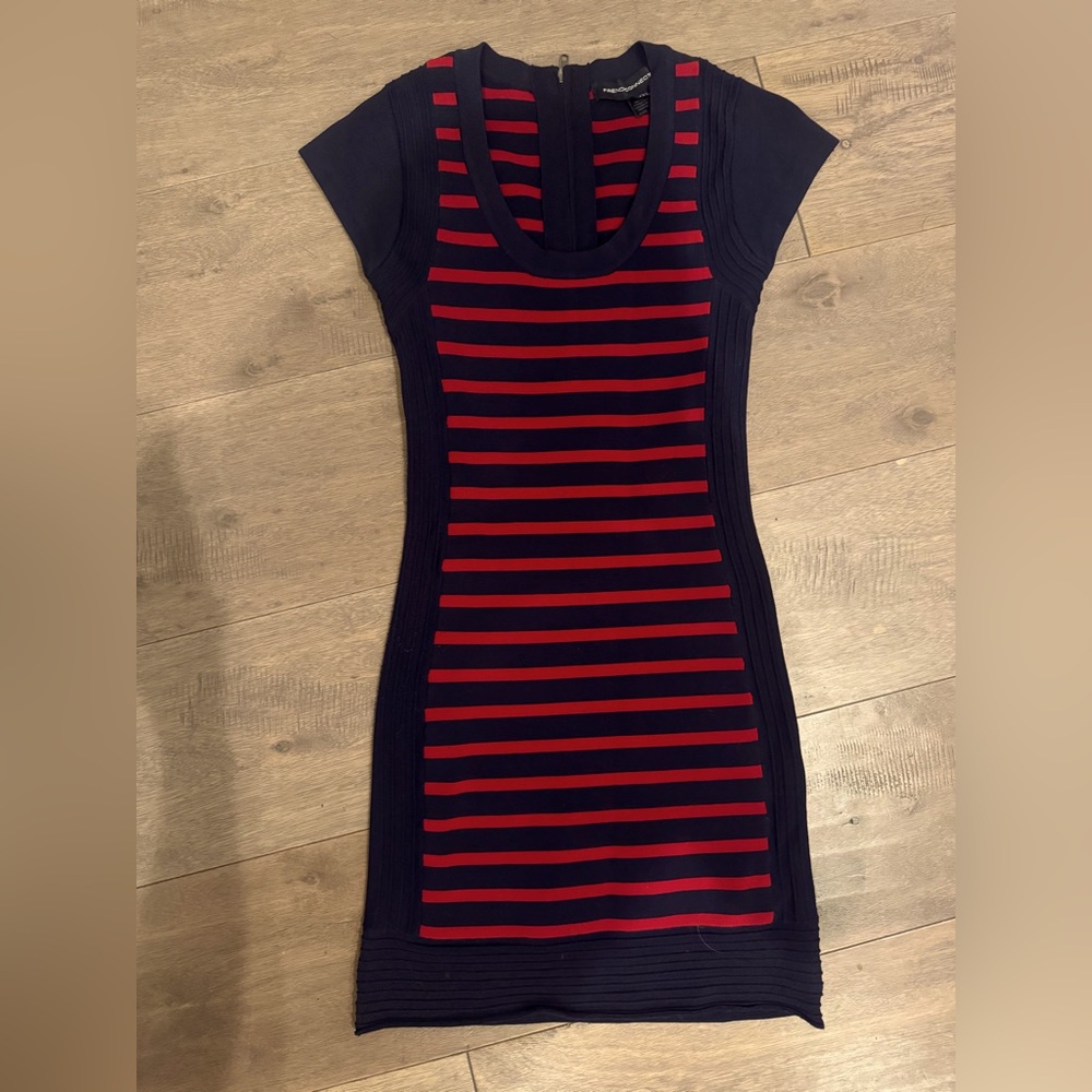 French Connection Blue and Red Sheath Mini Dress